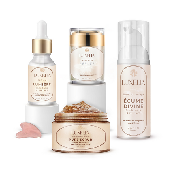 PACK PERFECTION | Crème Perlée, Sérum Lumière, Gommage Pure Scrub & Nettoyant Écume Divine